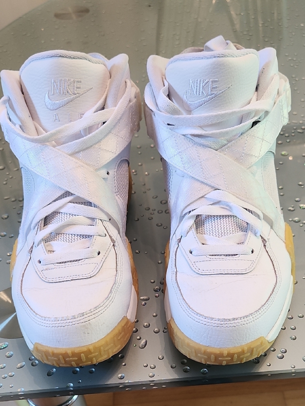 Nike Air Raid White High-Top Sneakers with Gum Outsole